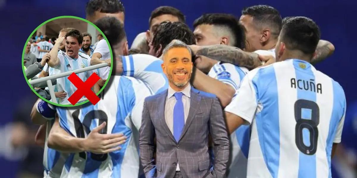 Abrazo de gol de la Selección Argentina.