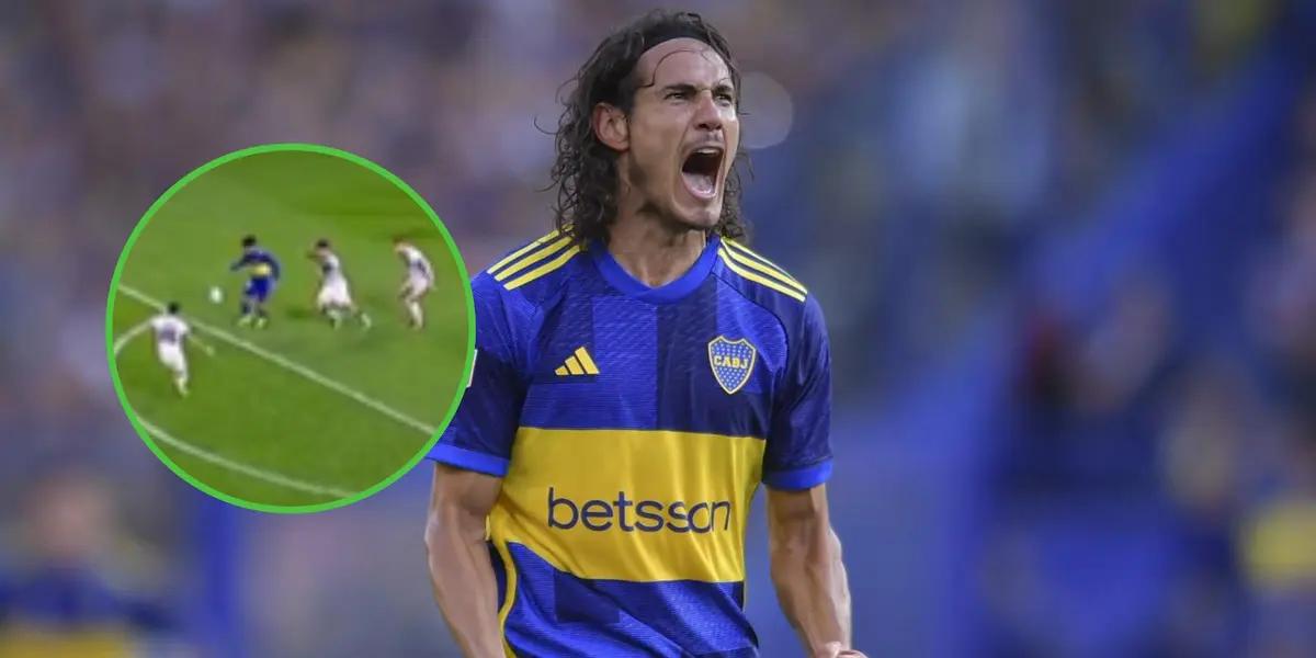 Edinson Cavani grita su gol en Boca.