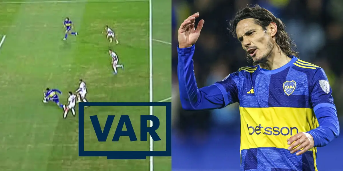 Edinson Cavani muestra su fastidio durante un partido de Boca Juniors.