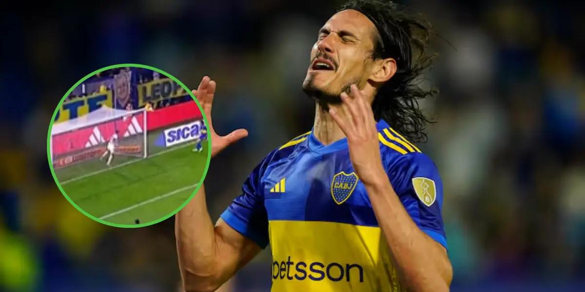 Edinson Cavani se lamenta en Boca.