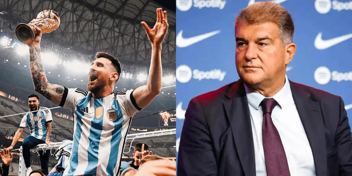 El presidente del FC Barcelona estuvo pendiente de la final entre Argentina y Francia