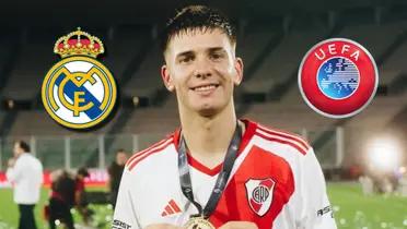 Franco Mastantuno con la medalla de campeón con River.