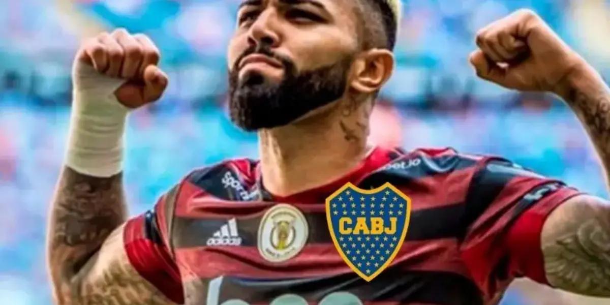 Gabigol hace su festejo.