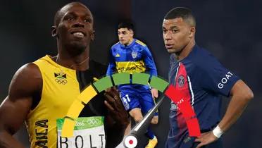 Langoni Mbappé y Bolt.