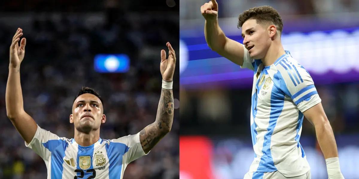 Lautaro Martínez y Julián Álvarez en la Selección Argentina