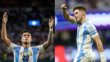 Lautaro Martínez y Julián Álvarez en la Selección Argentina