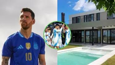 Lionel Messi con la camiseta suplente de Argentina.