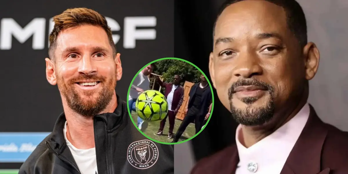 Lionel Messi sonríe al igual que Will Smith.