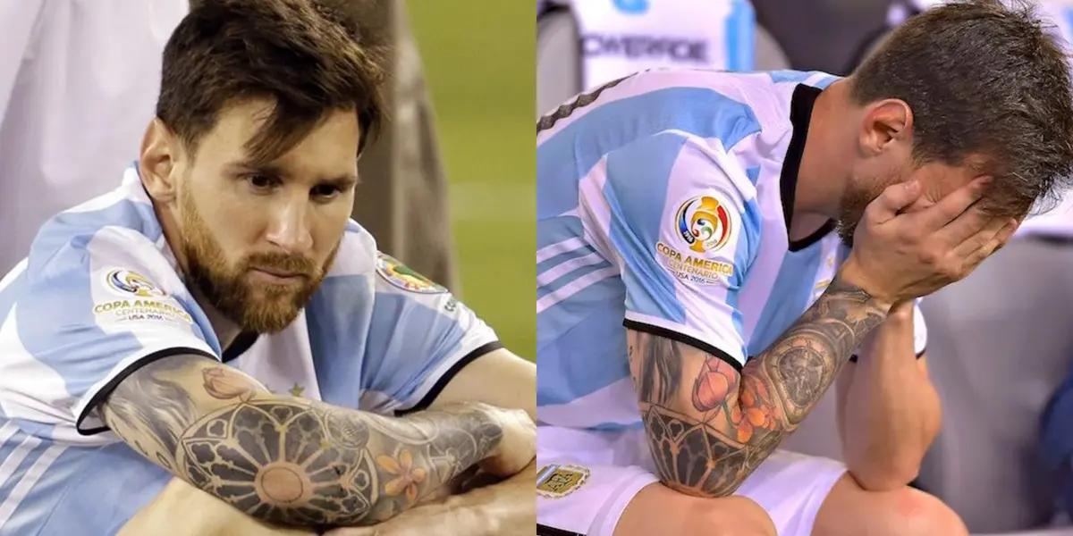 Lionel Messi triste.