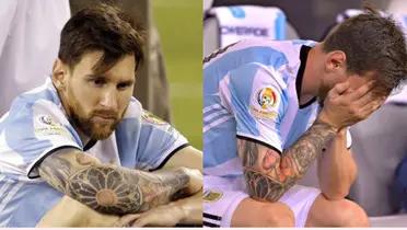 Lionel Messi triste.