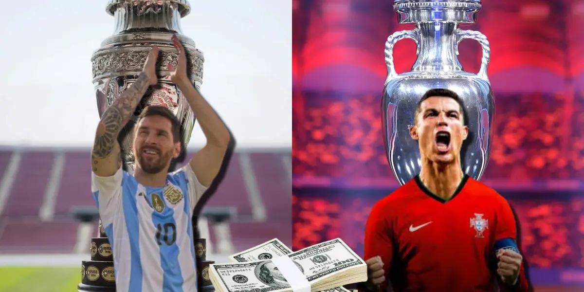 Lionel Messi y Cristiano Ronaldo con sus selecciones.