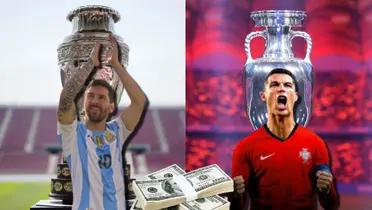 Lionel Messi y Cristiano Ronaldo con sus selecciones.