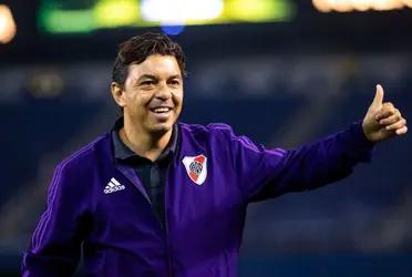 Marcelo Gallardo y un motivo para sonreír, una de sus figuras tendría chances de volver ante Palmeiras.