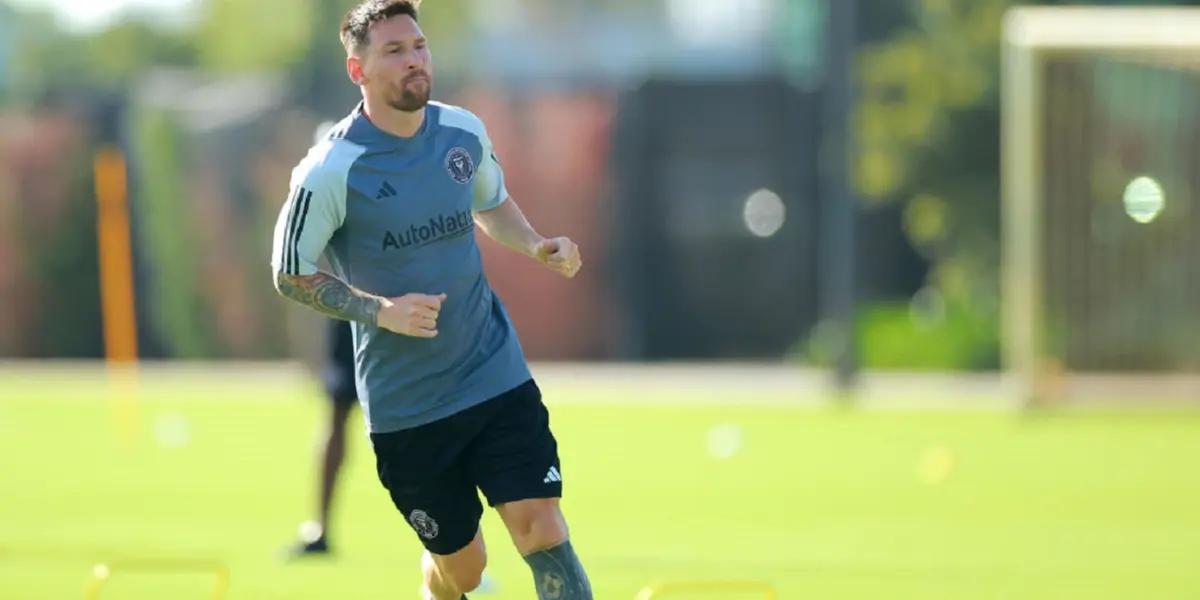 Messi entrenando en Inter