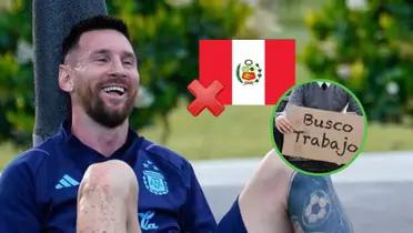 Messi riendo con ropa de la Selección Argentina.