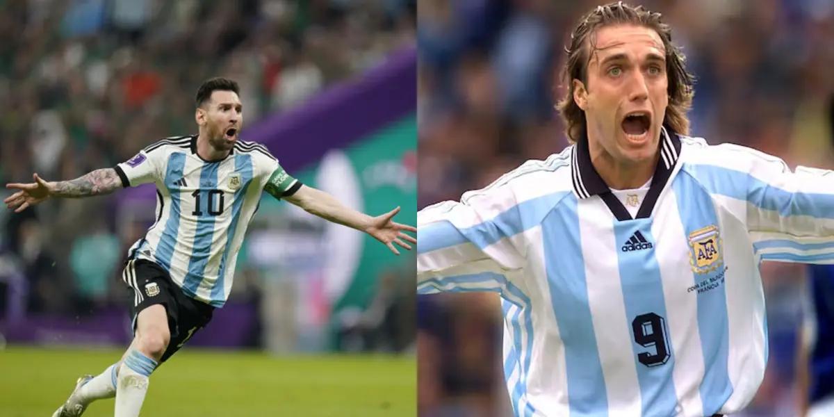 Messi y Batistuta.