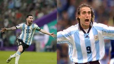 Messi y Batistuta.