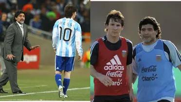 Messi y Maradona.