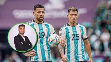 Nicolás Otamendi y Lisandro Martínez en Qatar 2022.