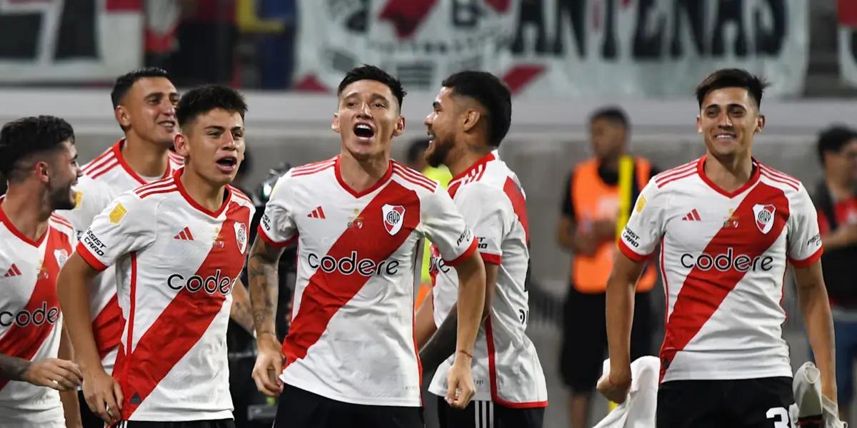 River festeja un gol en este 2024.