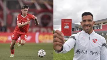 Santiago Toloza y Carlos Tevez en Independiente