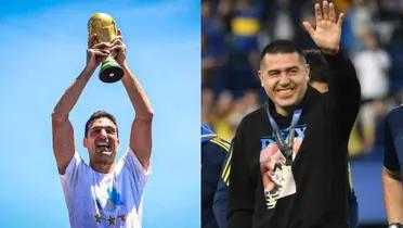 Scaloni y Riquelme