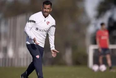 Tévez en el entrenamiento