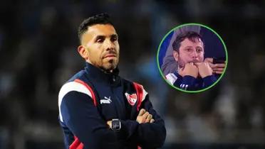 Tévez preocupado tras la derrota de Independiente.