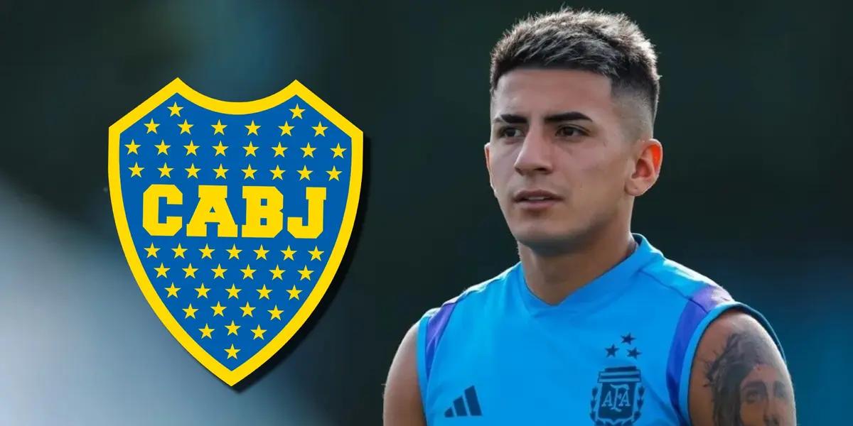 Thiago Almada entrenando con la Selección Argentina.