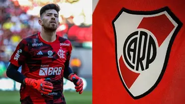 Agustín Rossi con la camiseta pre-match del Flamengo.