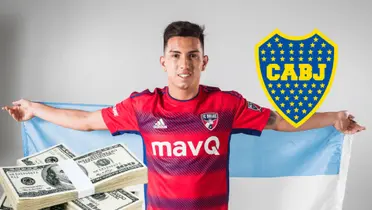 Alan Velasco con la camiseta del FC Dallas.