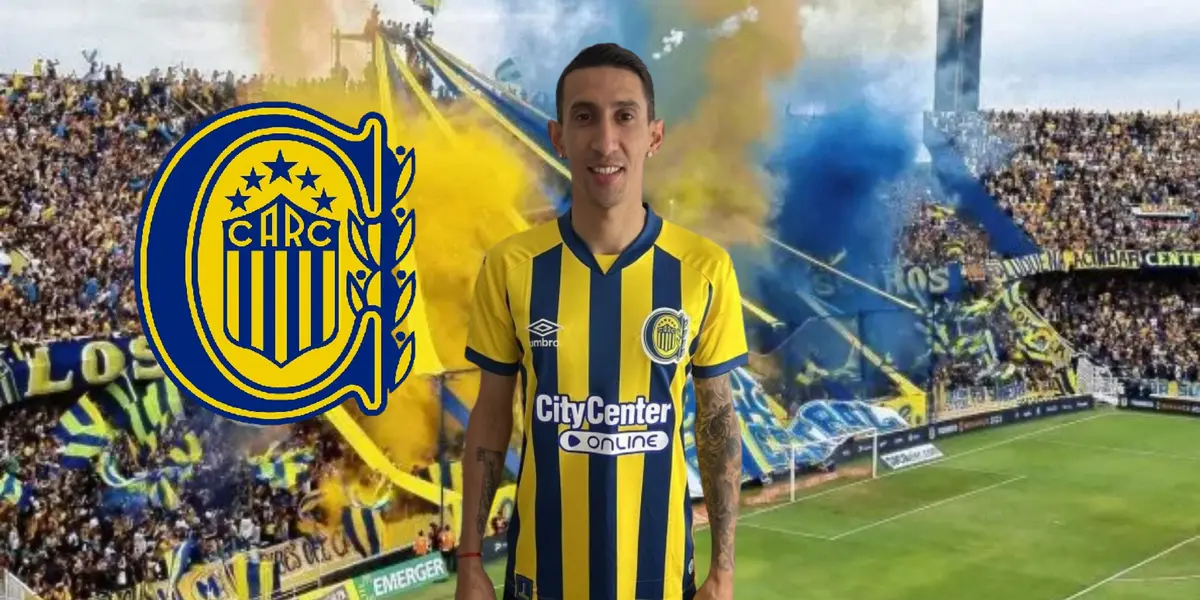 Ángel Di María con la camiseta de Rosario Central.