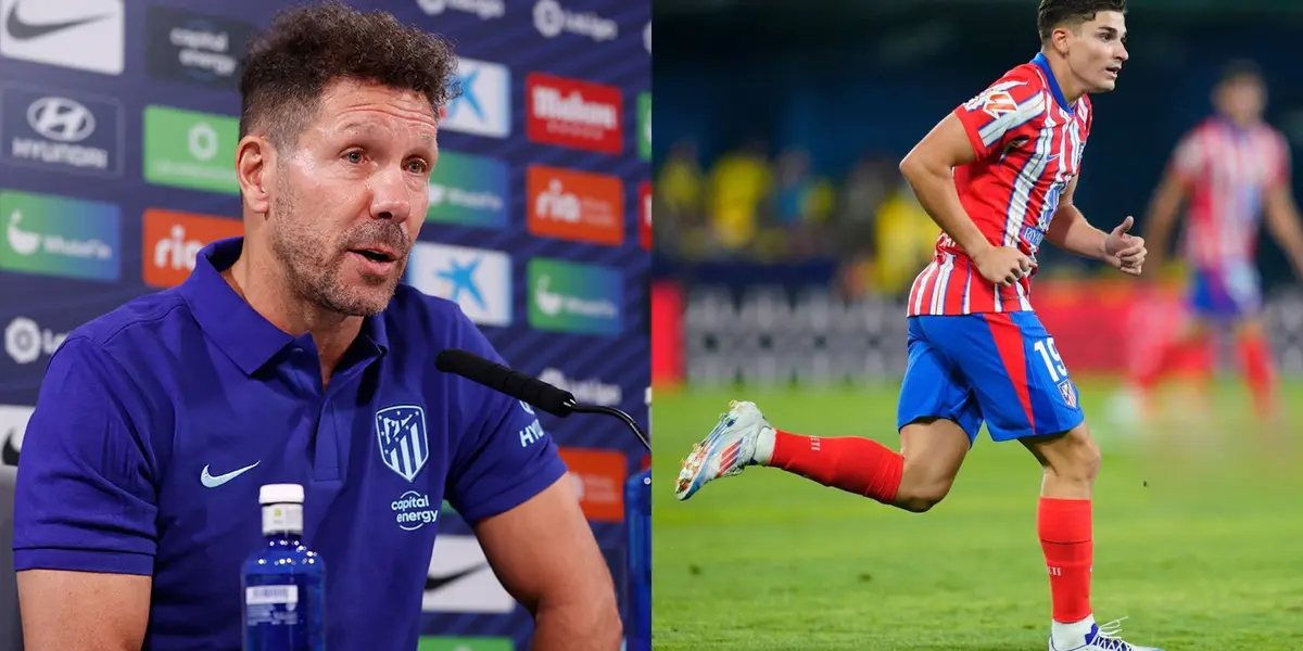 Diego Simeone y Julián Álvarez en el Atlético de Madrid.