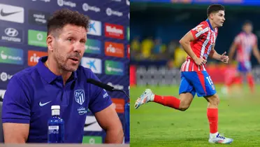 Diego Simeone y Julián Álvarez en el Atlético de Madrid.