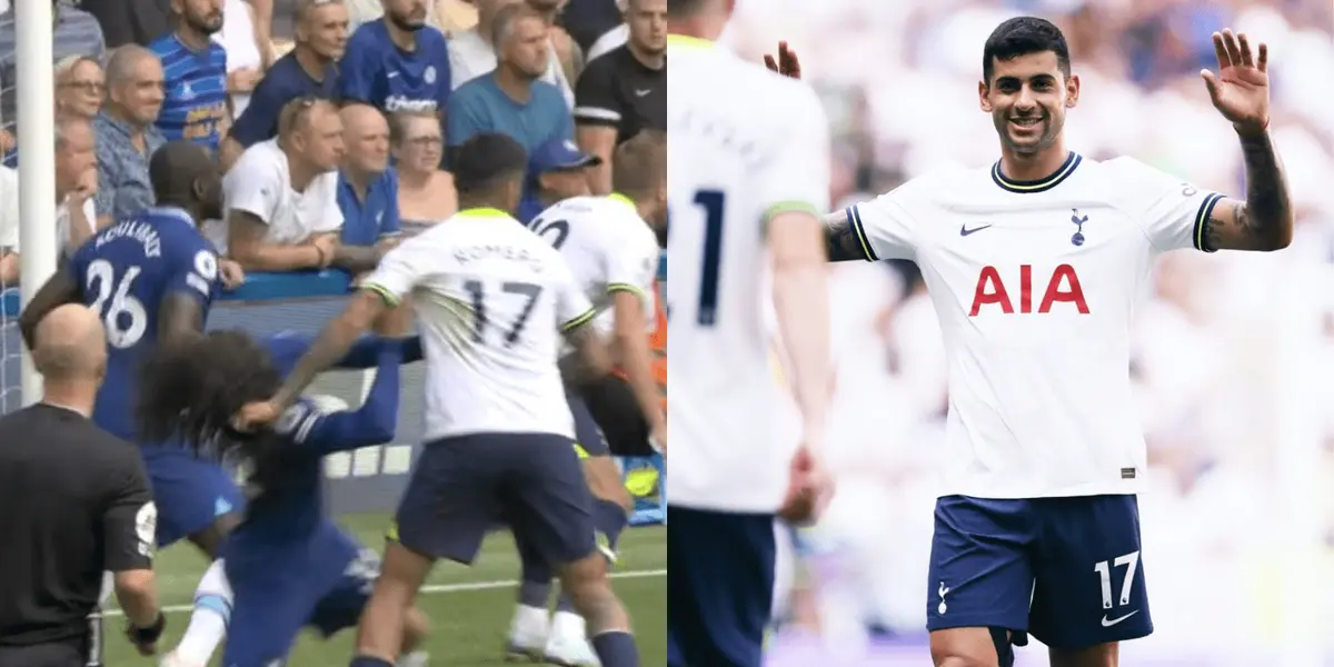 El central de la selección argentina es cuestionado por una acción contra Marc Cucurella, en el partido entre Chelsea y Tottenham