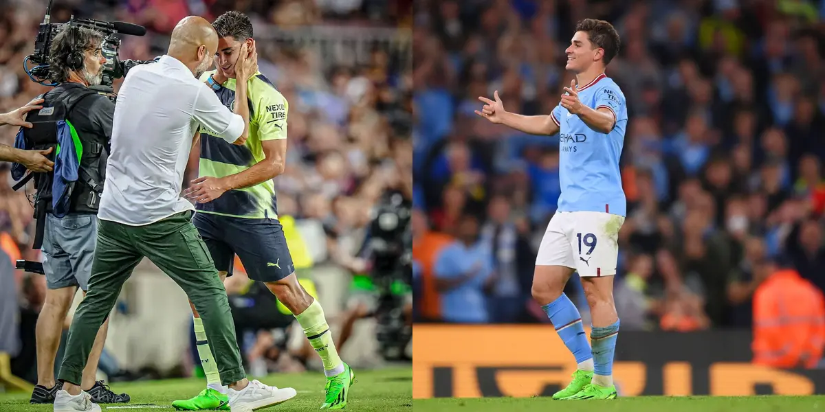 El español ovacionó al delantero de la selección argentina, quien sumó su primer partido completo en la Premier League