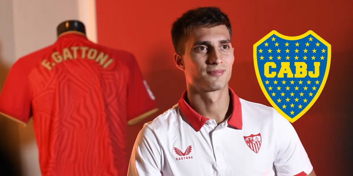 Federico Gattoni con la camiseta del Sevilla.