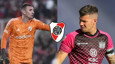 Franco Armani y Guido Herrera, con las camisetas de River y Talleres respectivamente.