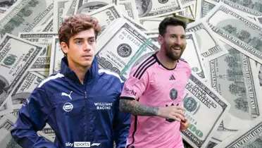 Franco Colapinto y Lionel Messi.