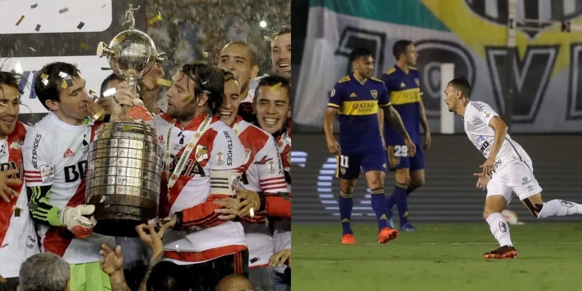 Fue campeón de América con River Plate y ahora le dedicó una canción a Boca Juniors por la eliminación ante Santos.