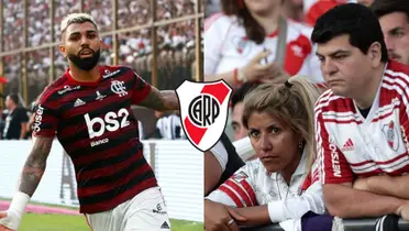 Gabriel Barbosa festeja uno de sus goles en la final de Libertadores ante River en 2019.