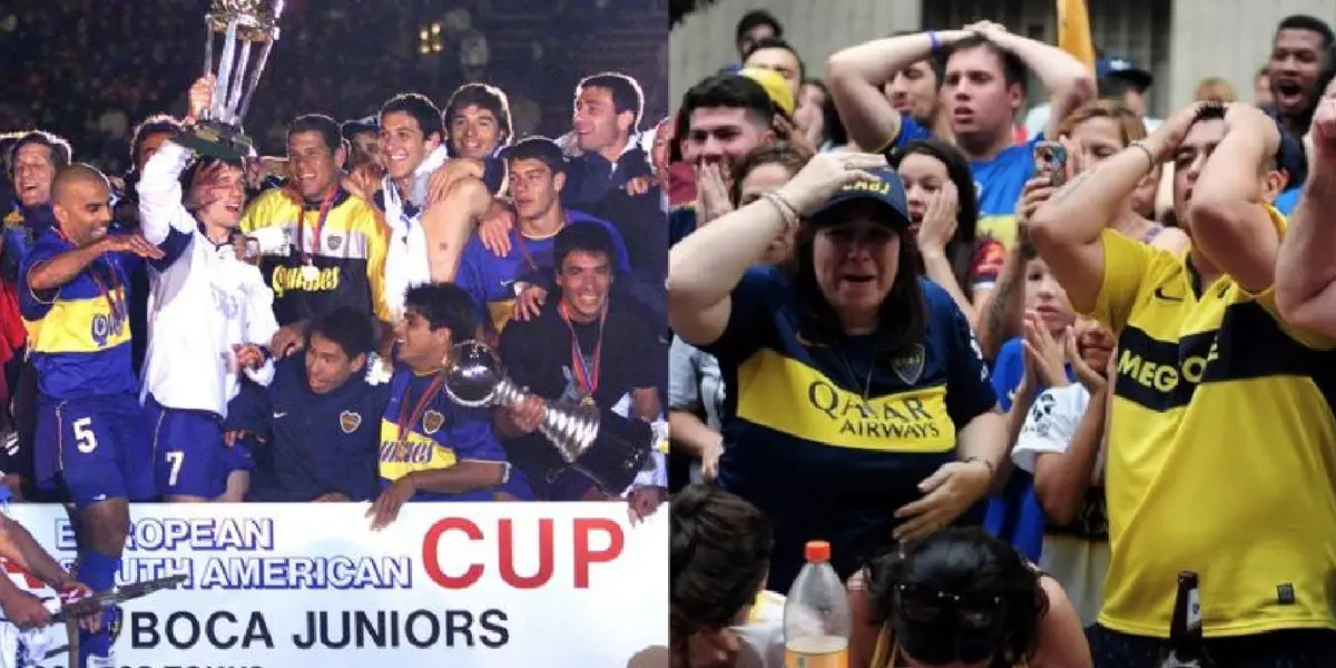 Ganó todo con Boca Juniors y ahora salió con los tapones de punta contra los jugadores del Xeneize.
 