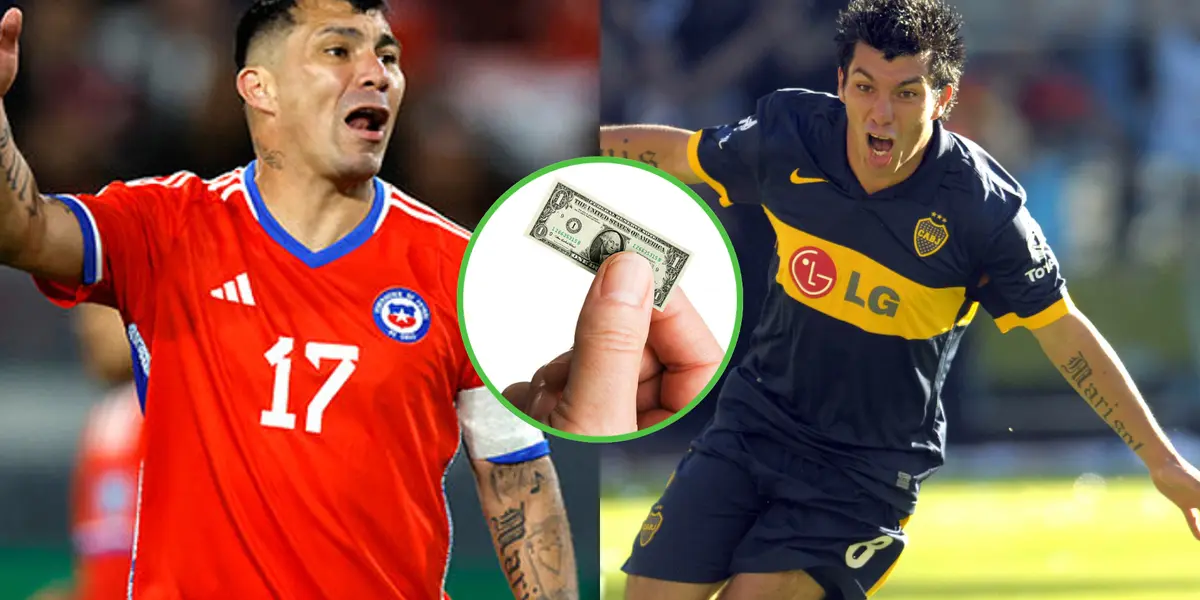 Gary Medel con las camisetas de Chile y Boca Juniors.