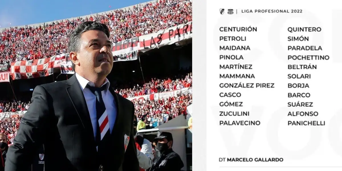 Hoy River buscará no perderle pisada a los de arriba y Marcelo Gallardo presentó una nómina que llamó la atención por dos sorpresas. 