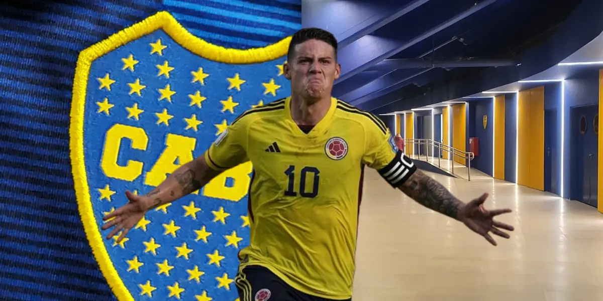 James Rodríguez festeja un gol con Colombia.