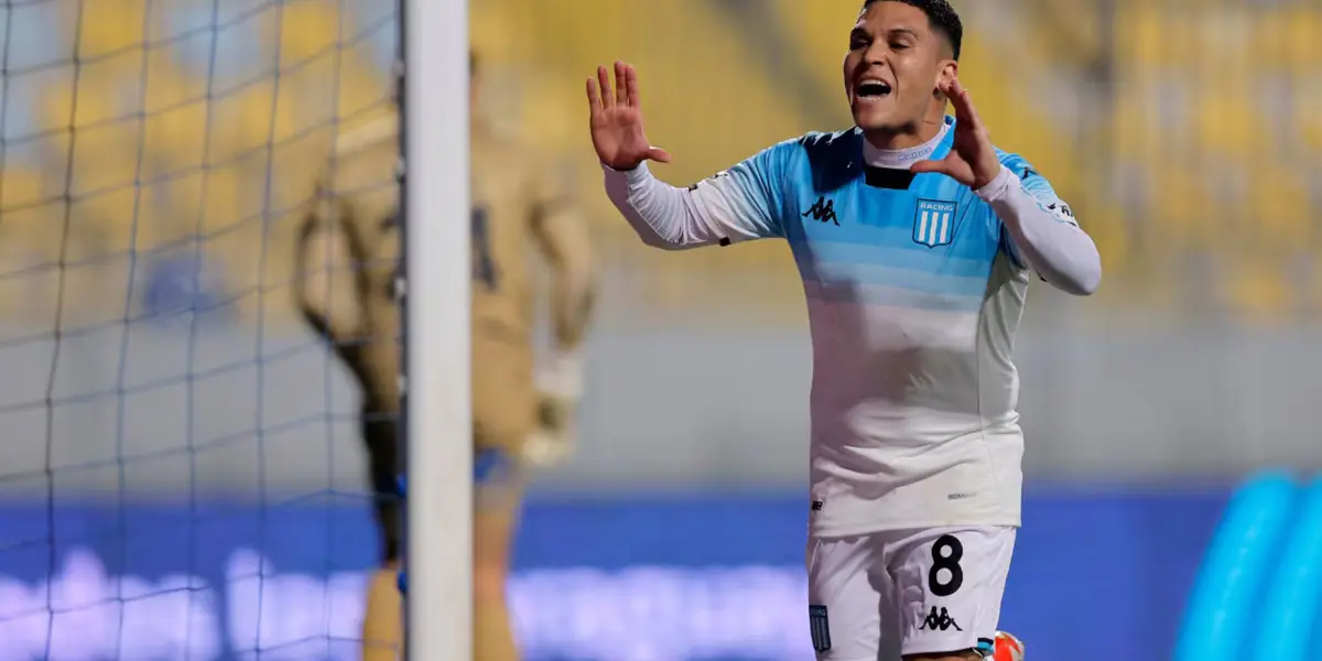 Juanfer Quintero y su festejo de gol ante Huachipato. (Foto: AFP)