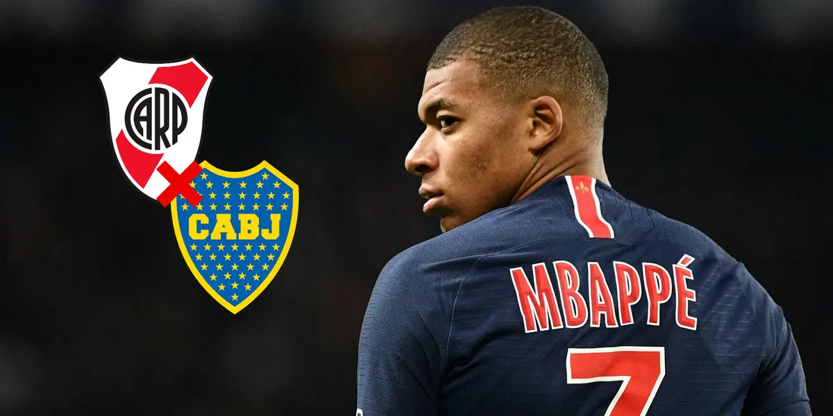 Kylian Mbappé con el 7 del PSG en su espalda.