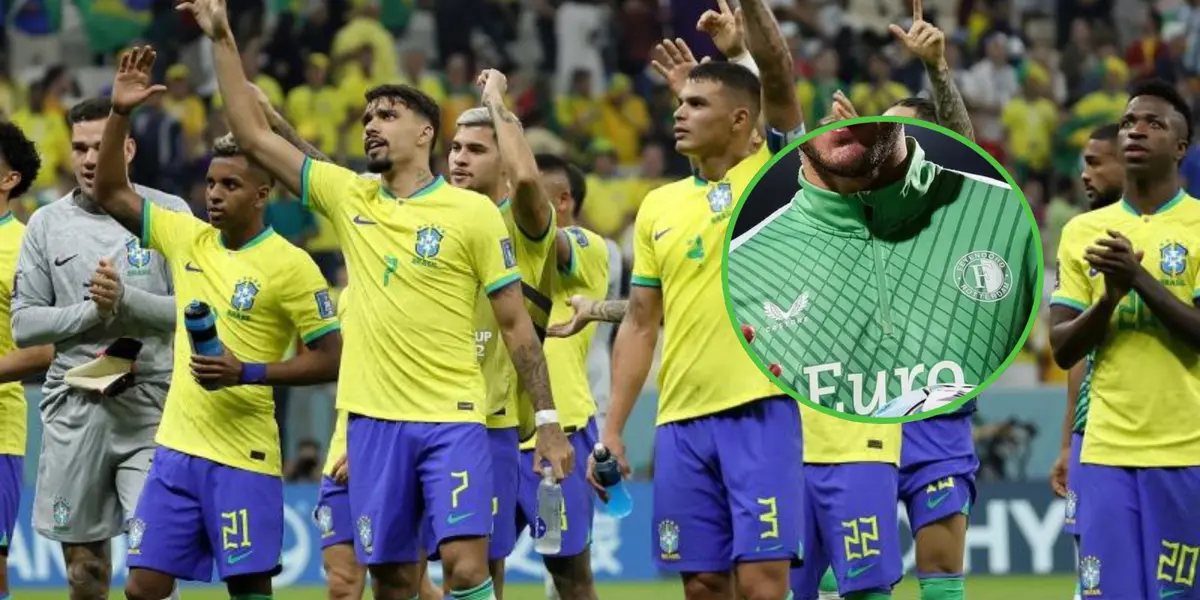 La selección de Brasil celebrando una victoria.