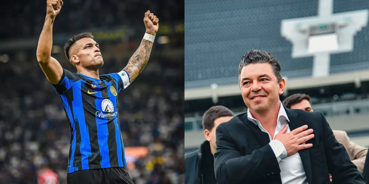 Lautaro Martínez y Marcelo Gallardo.