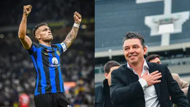 Lautaro Martínez y Marcelo Gallardo.